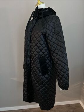 PAJAR Women’s black Peridot Diamond Quilted Longline lightweight timeless Jacket